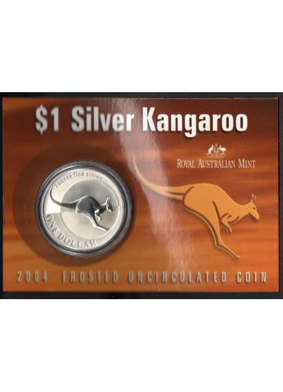 2004 - Dollaro d'argento 1 OZ Canguro Australia in folder